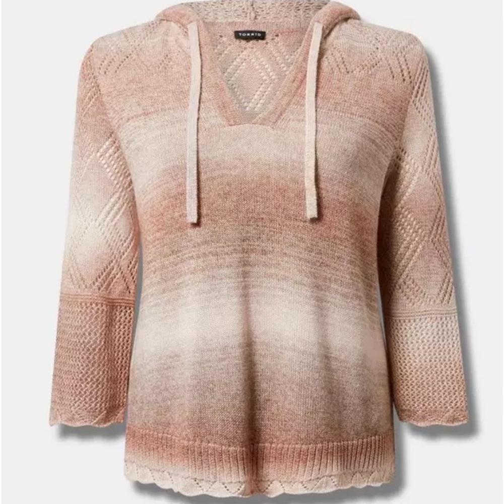 Torrid Space Dye Hoodie Pullover Sweater with Bell Sleeves in Torrid Size 0